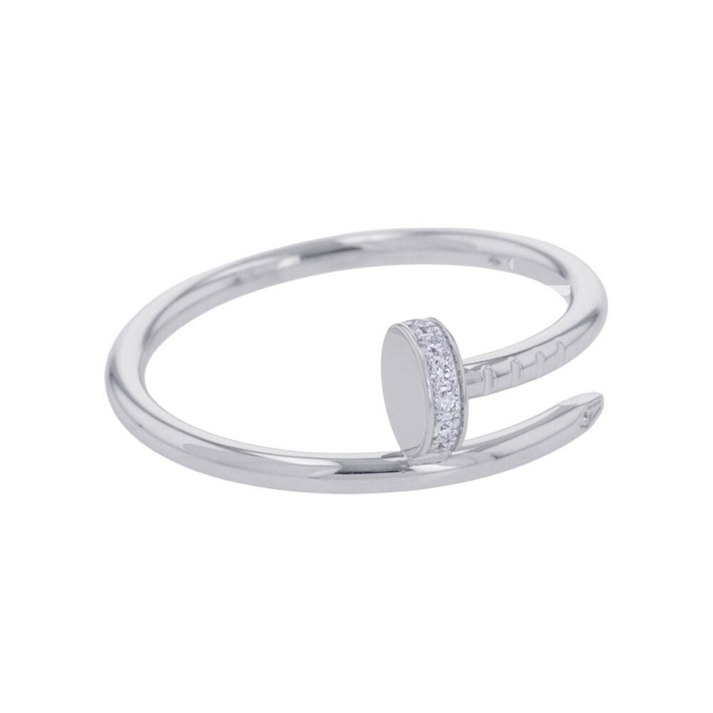 Cartier Juste un Clou SM Small Model Ring with 0.08ct Diamonds, 18K White Gol...